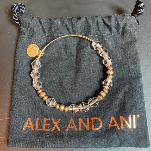 Alex & Ani Set of 3 Bangles/Etched Gold Heart/Lavender/Heart Beaded/Like New - Picture 4 of 5
